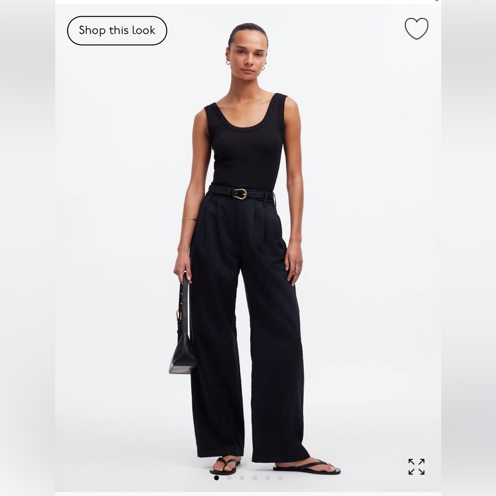 NWT Madewell The Harlow Wide Leg Pants in Black